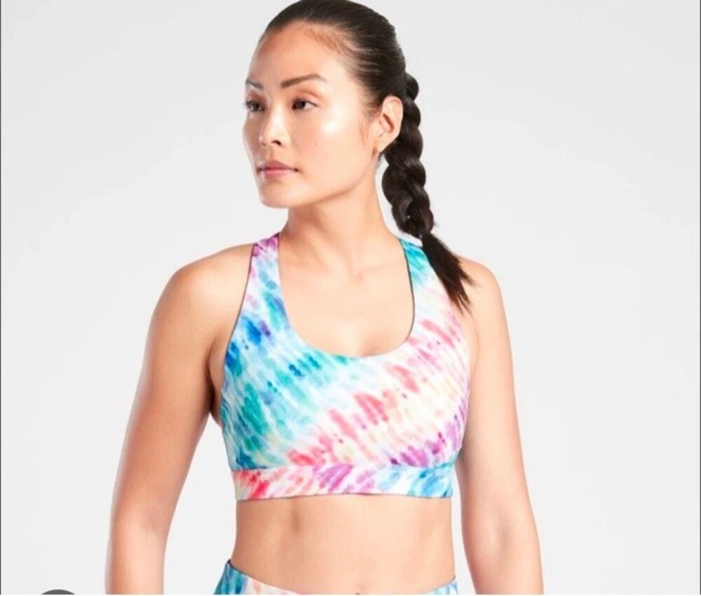 Athleta Ultimate Love Proudly Rainbow Sports Bra size 2XL